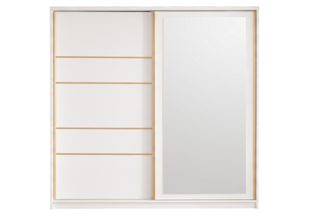 Chambre complète lit coffre armoire 180 beige | Toronto