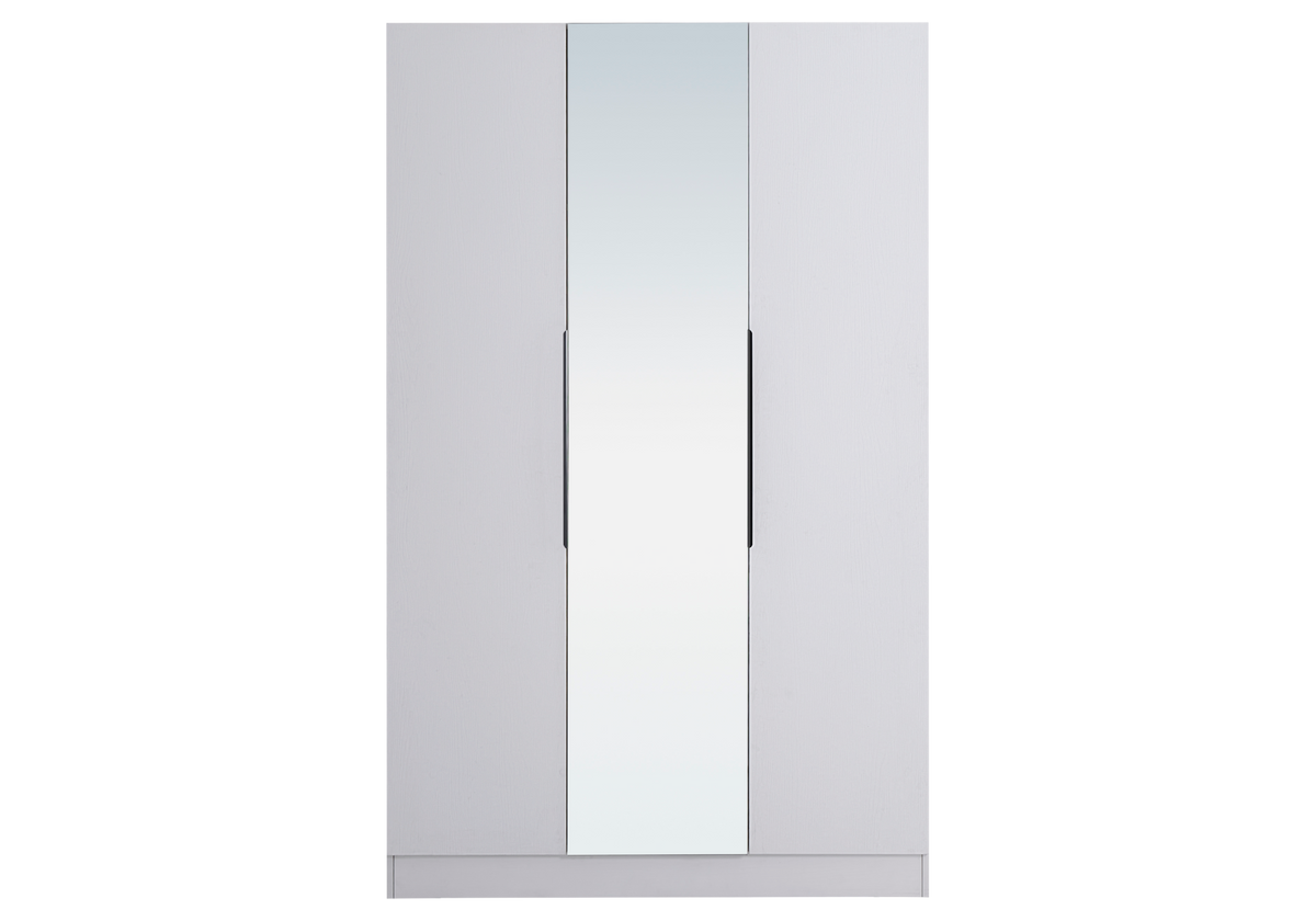 Armoire 3 portes blanche avec miroir 120 cm | Zurik