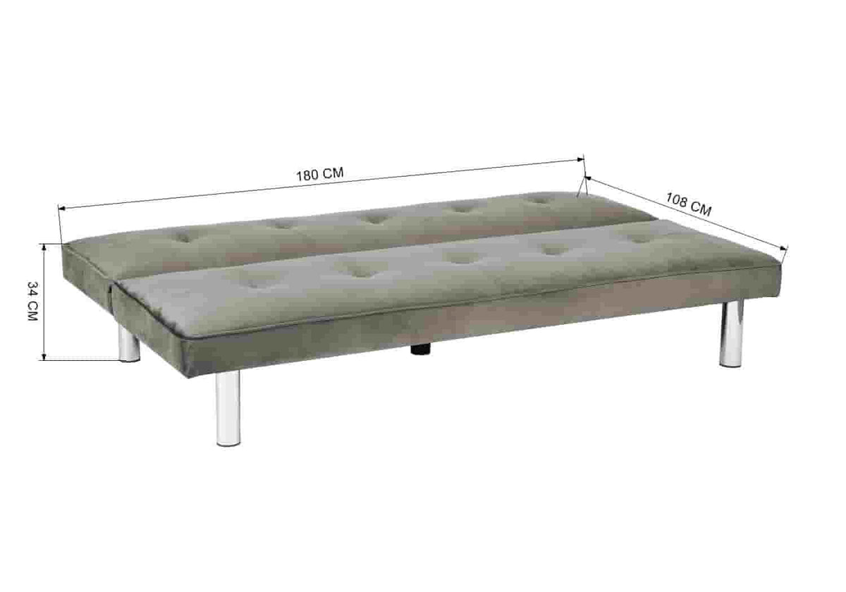 Banc convertible en taupe et acier chromé | Zylo