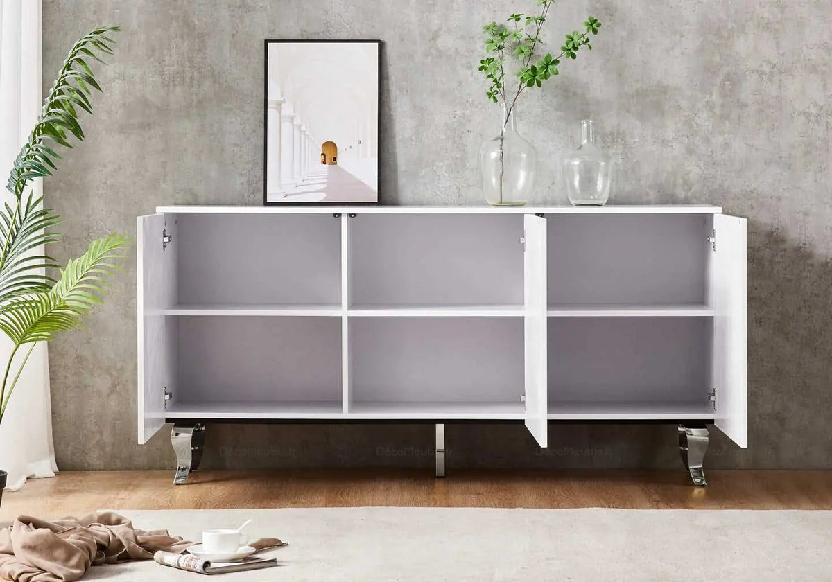 Buffet blanc laqué design pour salon moderne | Zurik