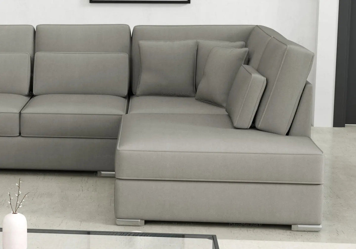 Canapé d'angle en u modulable en gris | Kroma