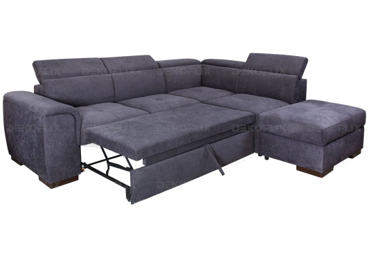 Canapé d'angle convertible tissu anthracite | Kova