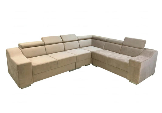 Canapé d'angle design gris avec têtières ajustables | Kivox