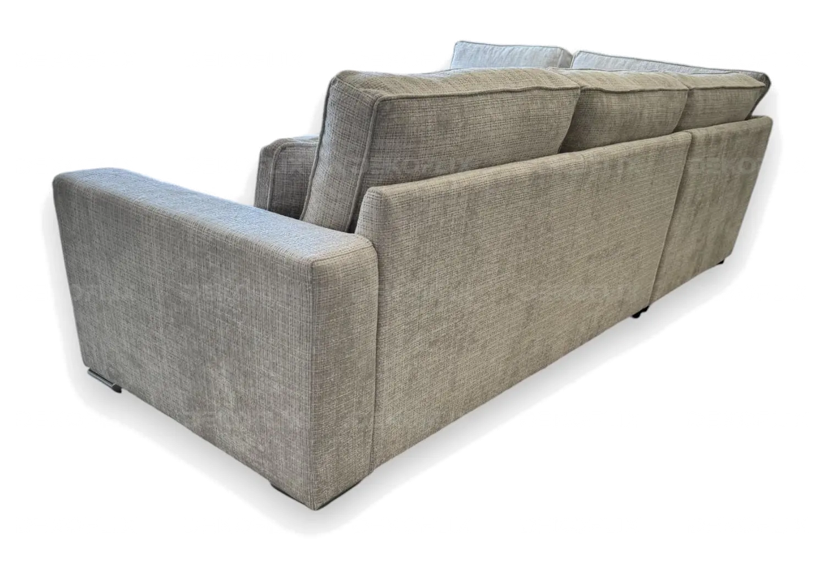 Grand canapé d'angle moderne tissu light gris | Kova
