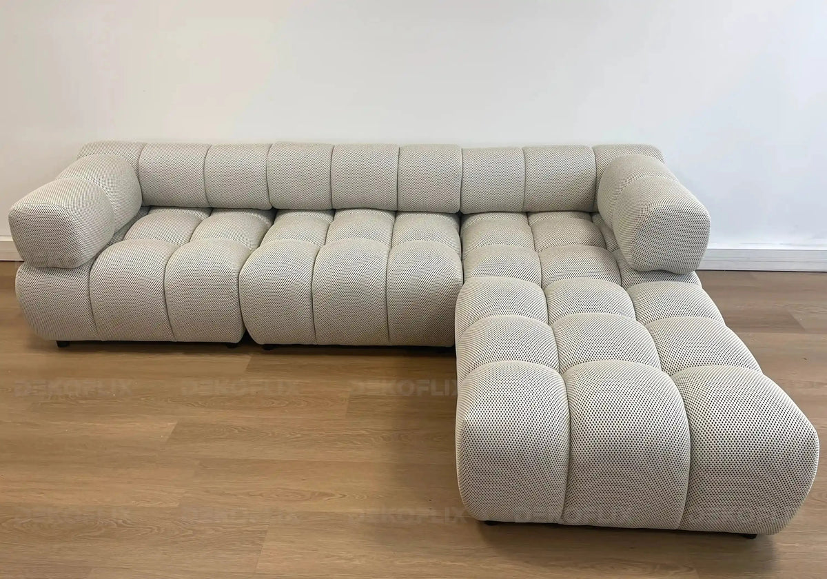 Canapé d'angle modulable tissu beige 285 cm | Zuvo