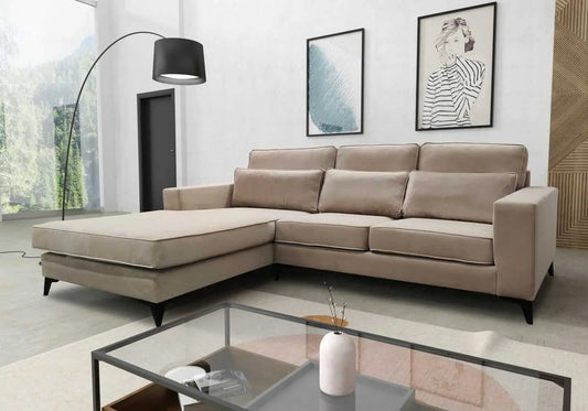 Canapé d'angle en beige pour salon moderne | Zyra