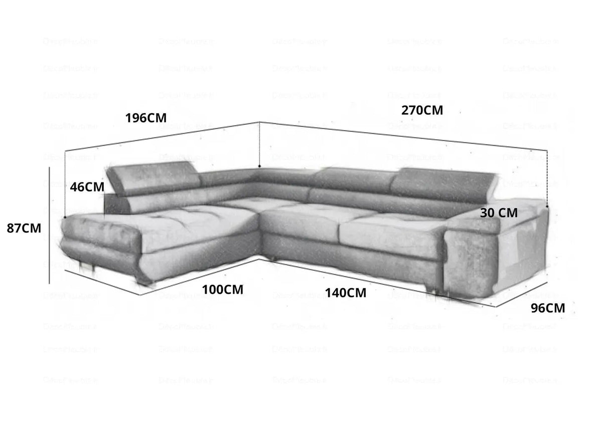 Canapé d'angle convertible velours champagne | Aven