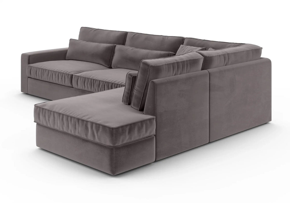 Canapé d'angle de salon en gris réversible | Zylo