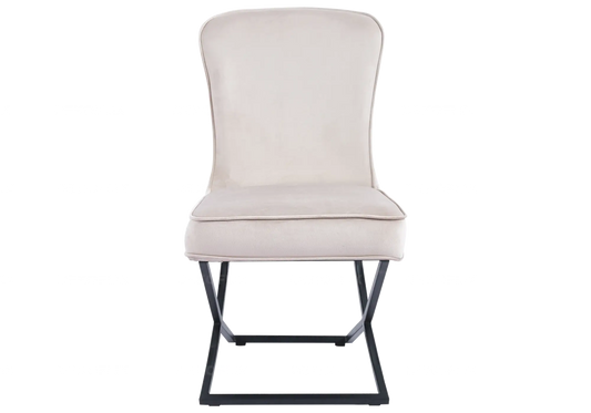 Lot de 2 chaises capitonnées en beige | Korva
