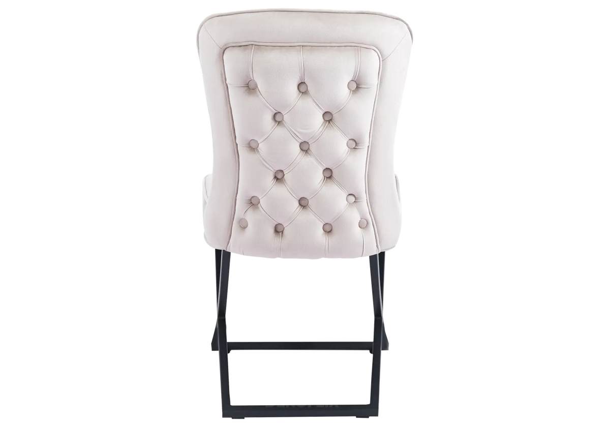 Lot de 2 chaises capitonnées en beige | Korva