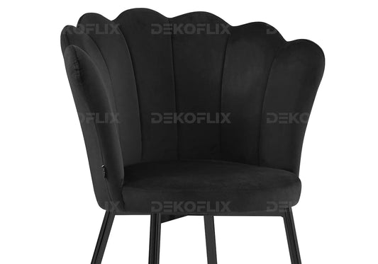 Lot de 2 chaises coquillage en noir | Veltra