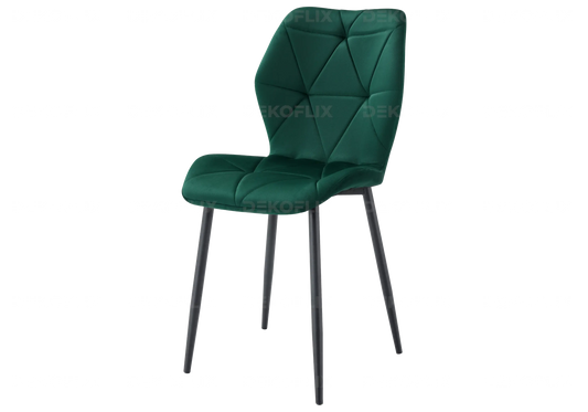 Lot de 4 chaises coquillage en vert sapin | Zyra