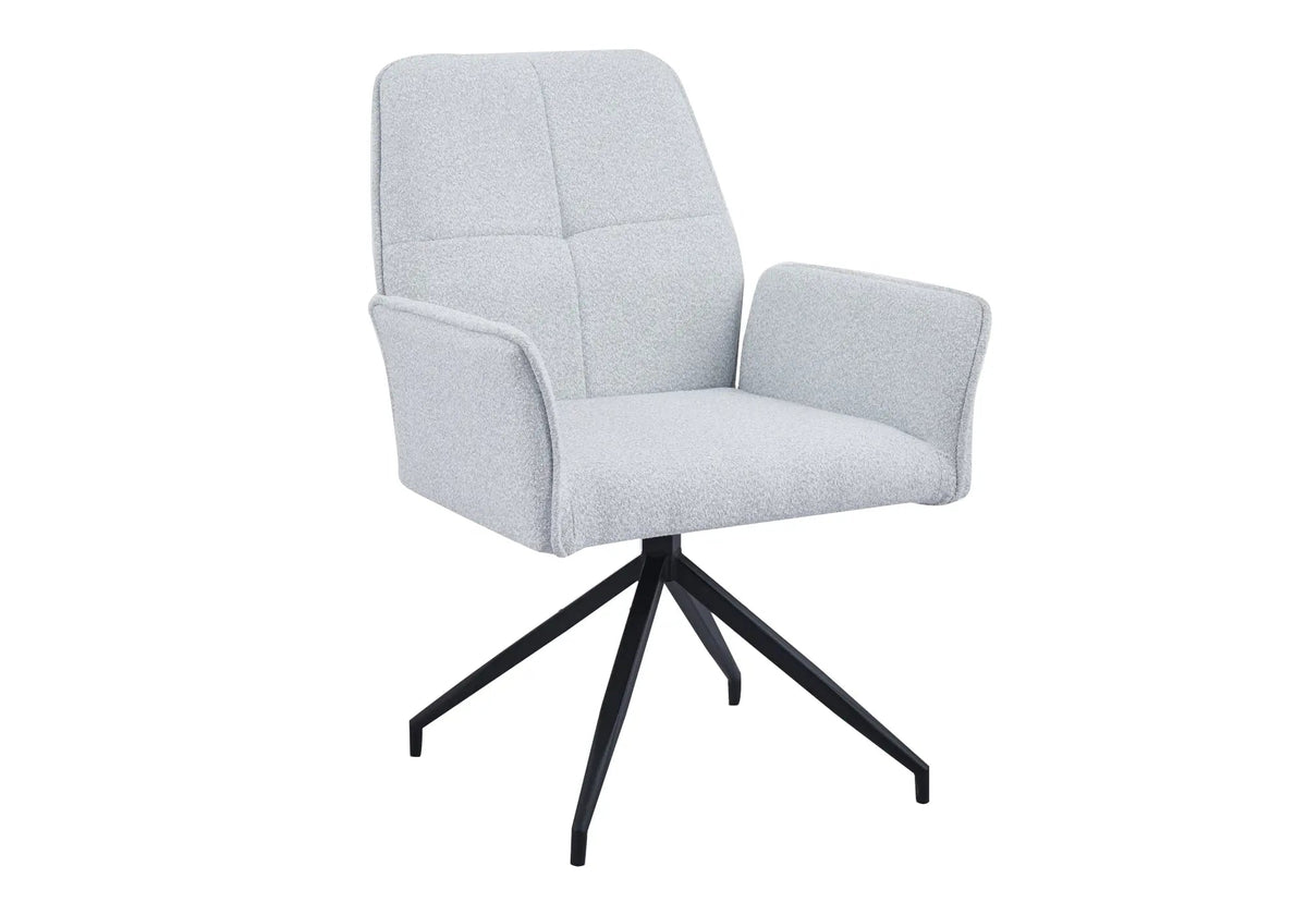 Fauteuils de table pivotants bouclette grise | Zyra