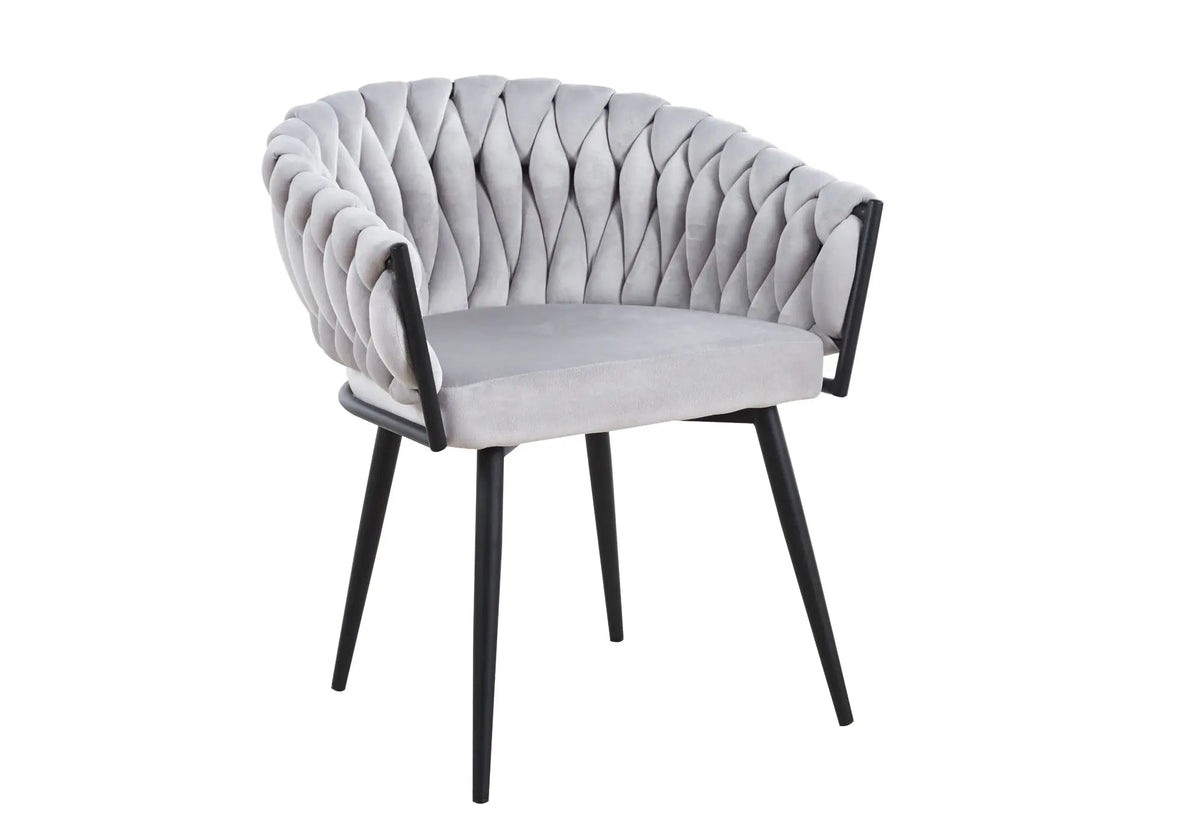 Lot de 2 fauteuils de table en gris | Vexis