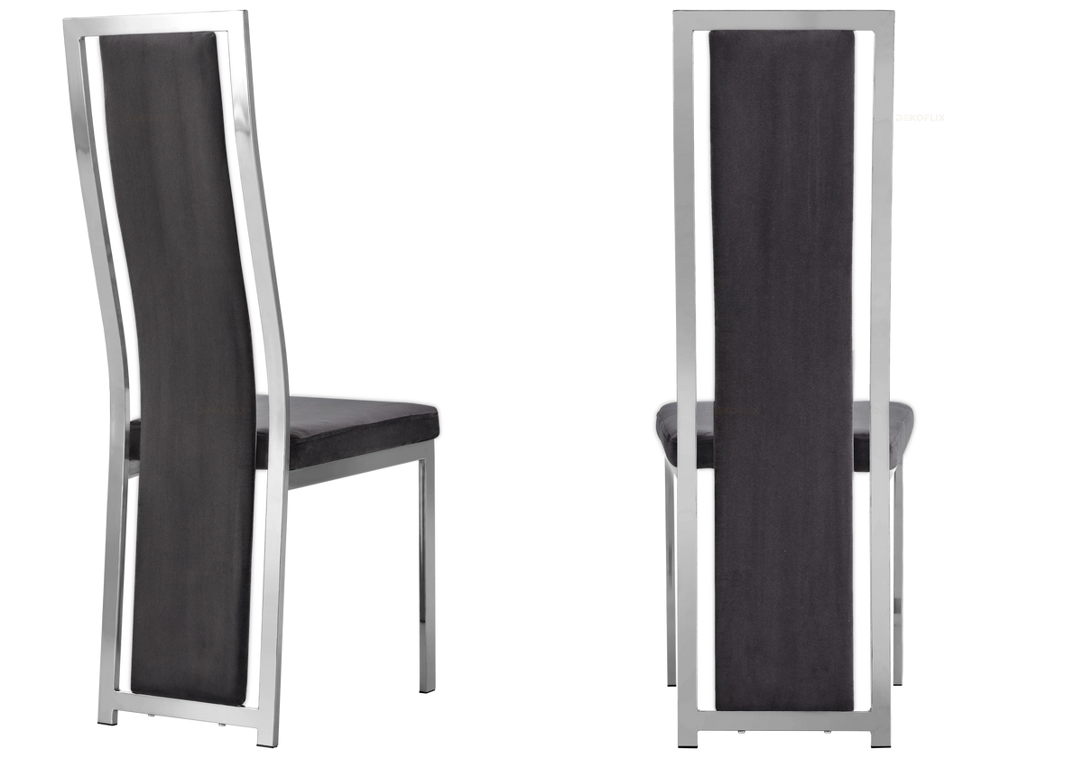 Lot de 6 chaises design gris et argenté | Kora