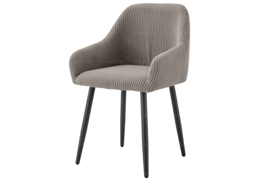 Lot de 2 fauteuils de table velours côtelé moka | Kynox