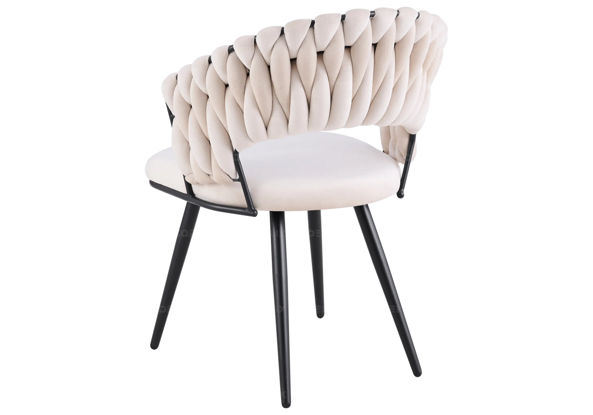Lot de 2 chaises en beige et pieds noirs | Vexis
