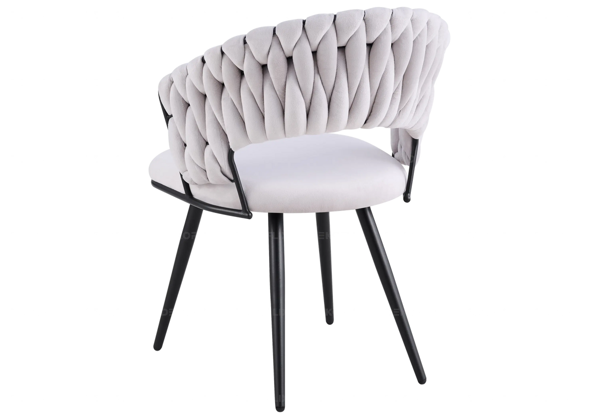 Lot de 2 chaises en gris et pieds noirs | Vexis