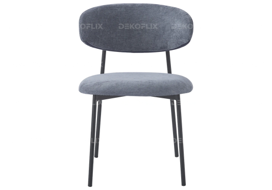 Lot de 4 chaises en anthracite pieds noirs | Vexta