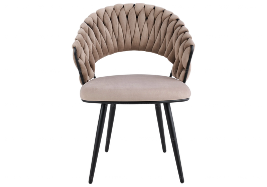 Lot de 2 chaises en taupe pieds noirs | Vexis