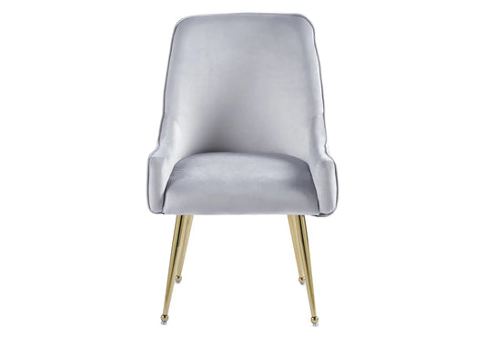 Lot de 2 fauteuils de table gris et doré | Kaelo
