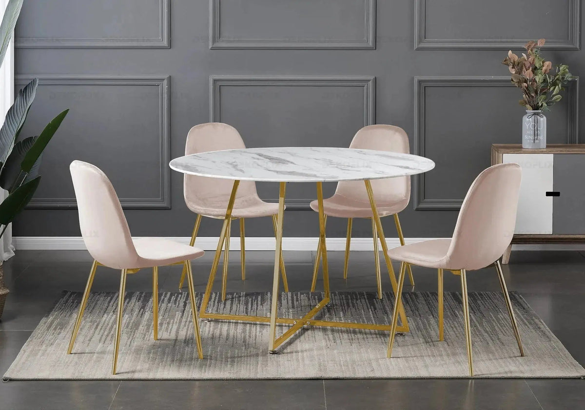 Lot de 6 chaises scandinaves en taupe | Vexta