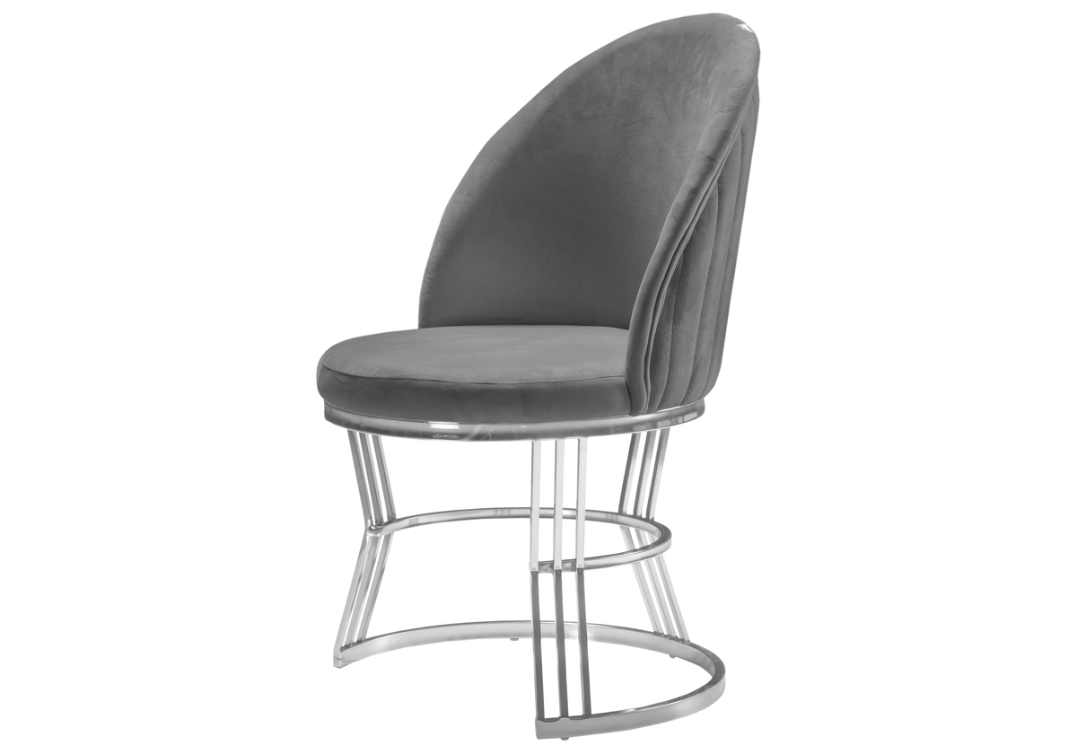 fauteuils table velours gris argent caris x2 - Vue 3 - KOORIS