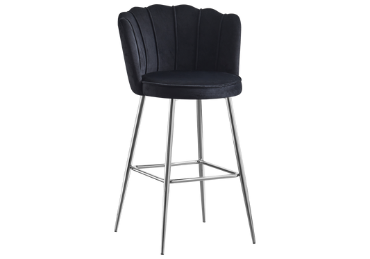Chaise de bar design coquillage noir | Veltra