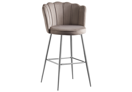 Chaise de bar design coquillage taupe | Veltra