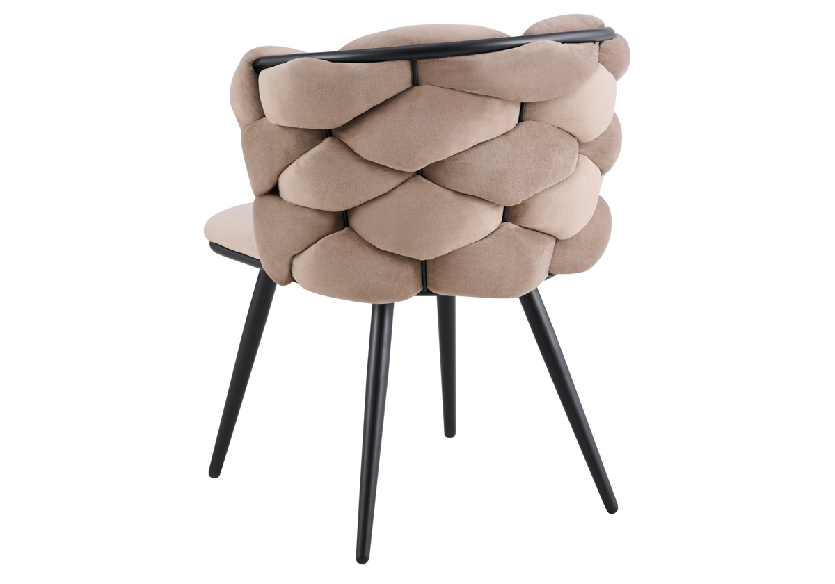 Lot de 2 chaises en taupe pieds noirs | Stratos