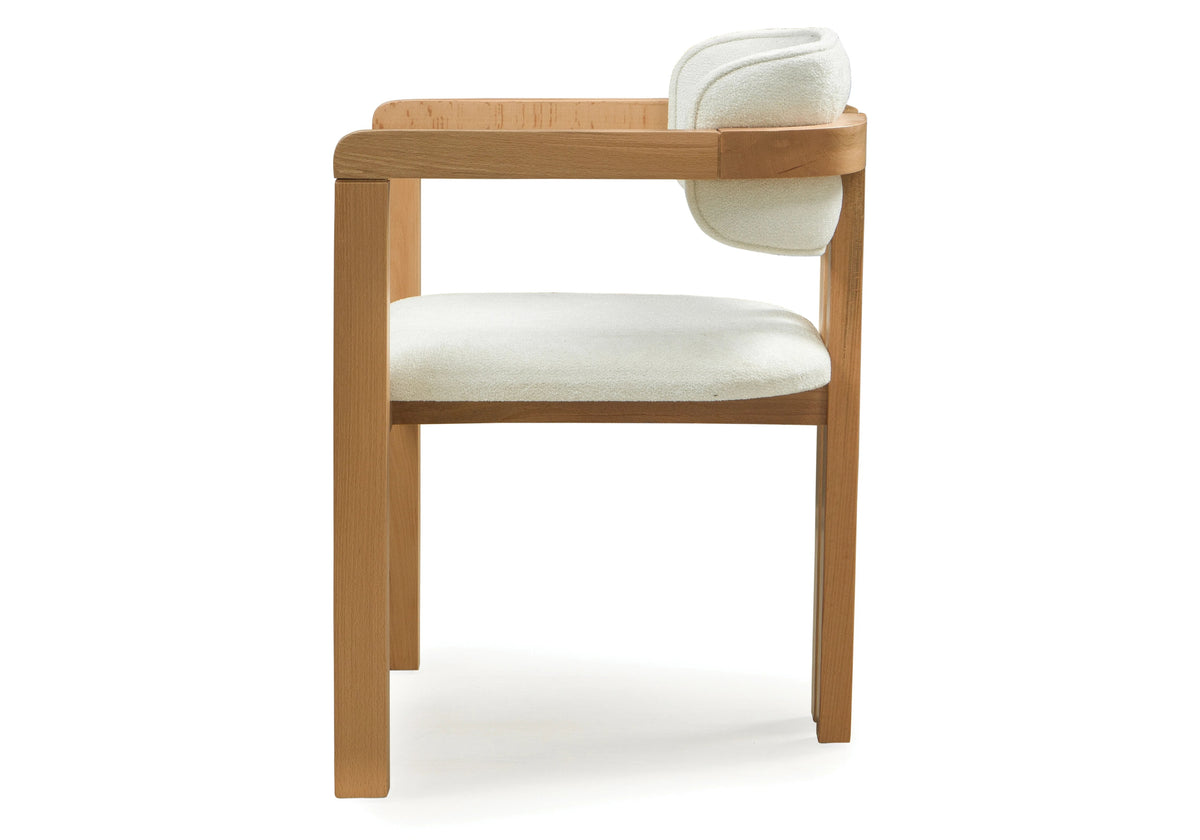 fauteuils table bois bouclette blanche milano x2 - Vue 1 - KOORIS