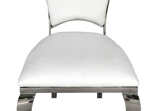 Lot de 4 chaises baroques médaillon simili blanc | Nexa