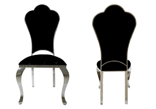 Lot de 4 chaises baroques médaillon simili noir | Nexa