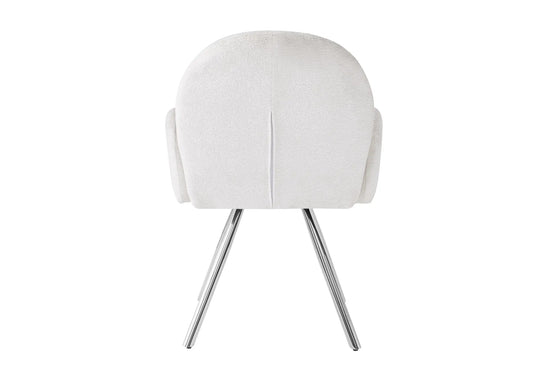 2 fauteuils de table velours écru pieds argentés | Zylo