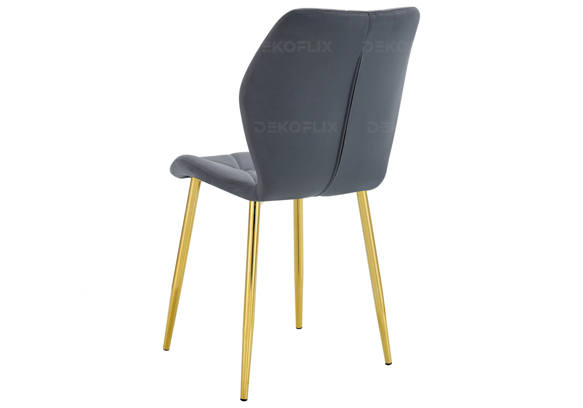 Lot de 4 chaises coquillage en anthracite | Zyra