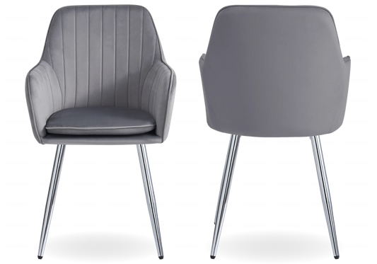 Chaise fauteuil en anthracite et argent x2 | Nexo