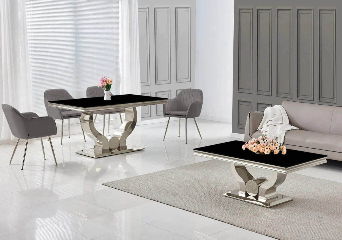 Chaise fauteuil en anthracite et argent x2 | Nexo