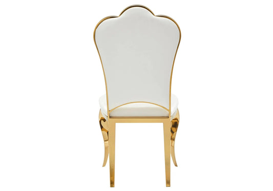 Lot de 4 chaises baroques médaillon blanc et doré | Nexa