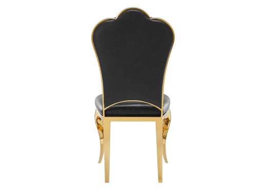 Lot de 4 chaises baroques médaillon noir et doré | Nexa