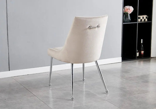 Lot de 4 chaises taupe à pieds argentés | Velox