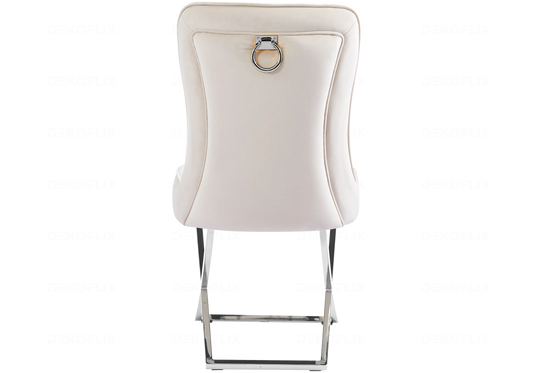 Lot de 2 chaises en beige avec anneau | Zenix