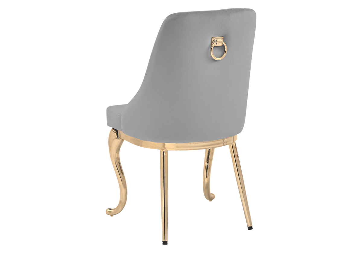 Lot de 2 chaises baroques en gris et doré | Zenix