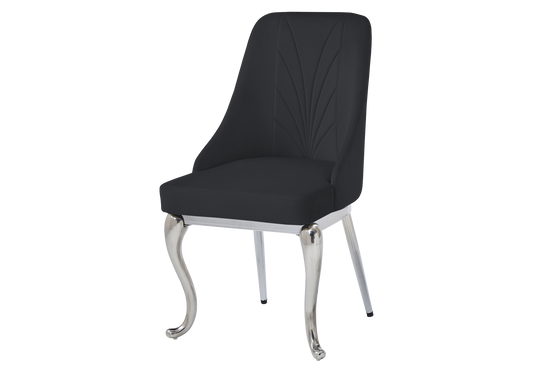 Chaises baroques en noir et anneau argenté | Zenix