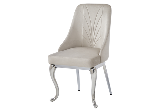 2 chaises baroques taupe anneau argenté | Zenix