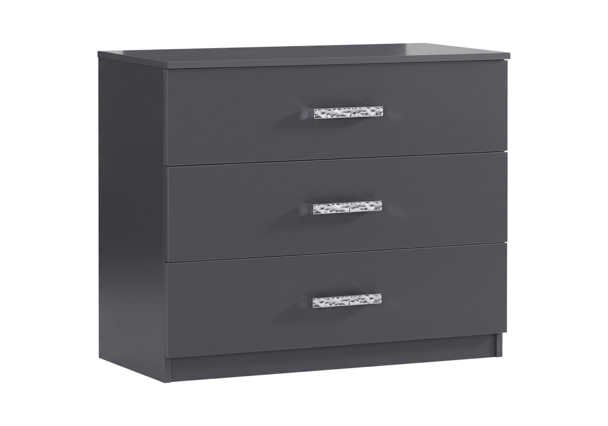 Chambre enfant lit coffre armoire 160 anthracite | Tokyo