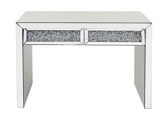 Console coiffeuse en miroir et cristaux moderne | Solen