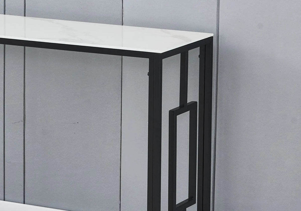 Console de salon noire et marbre blanc design | Zelix