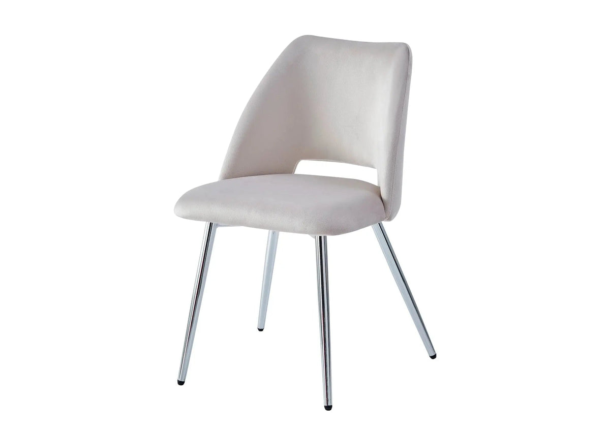 Ensemble table à manger chêne et 4 chaises argent | Koda