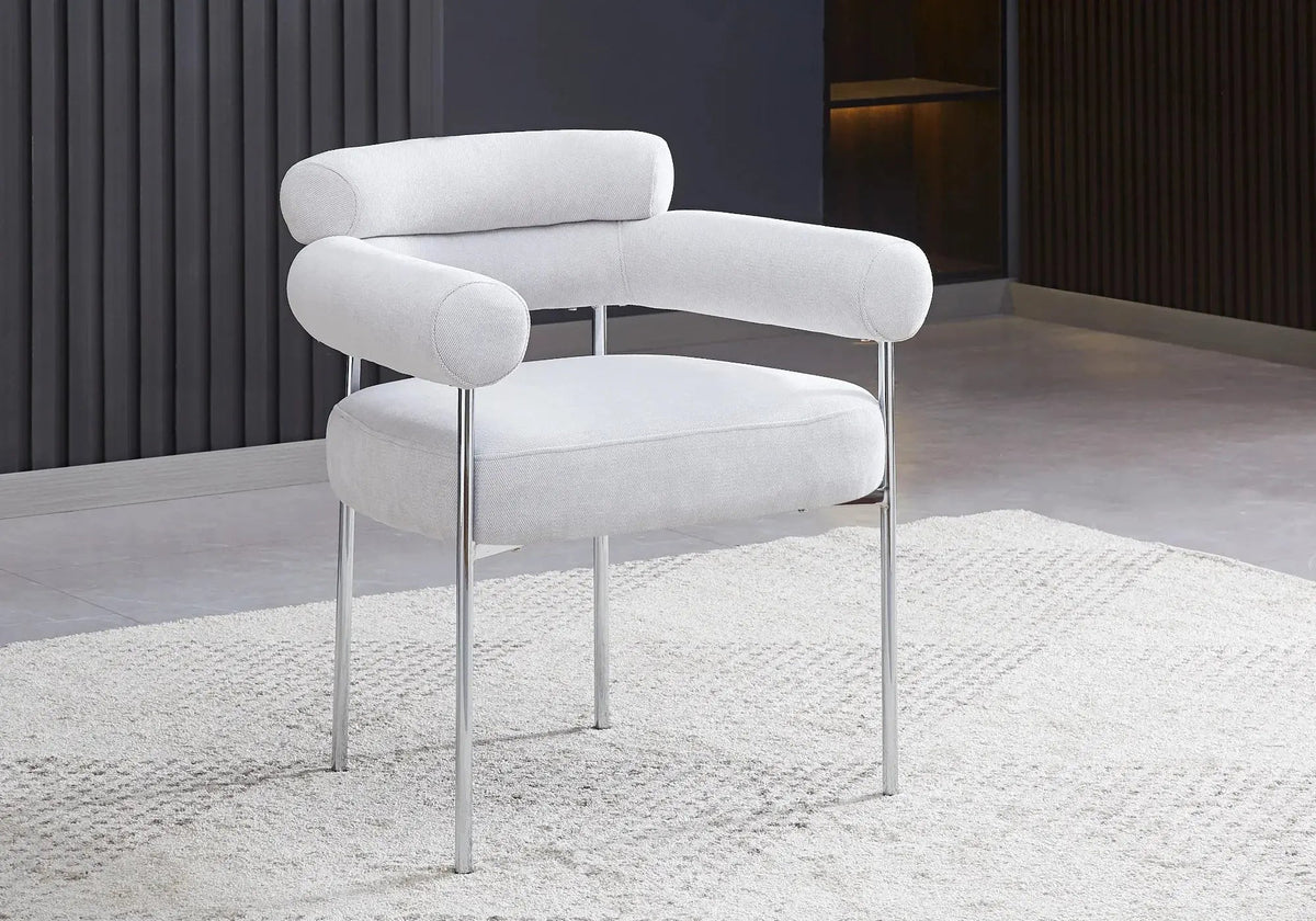 Ensemble table et chaise céramique marbre blanc | Vexta