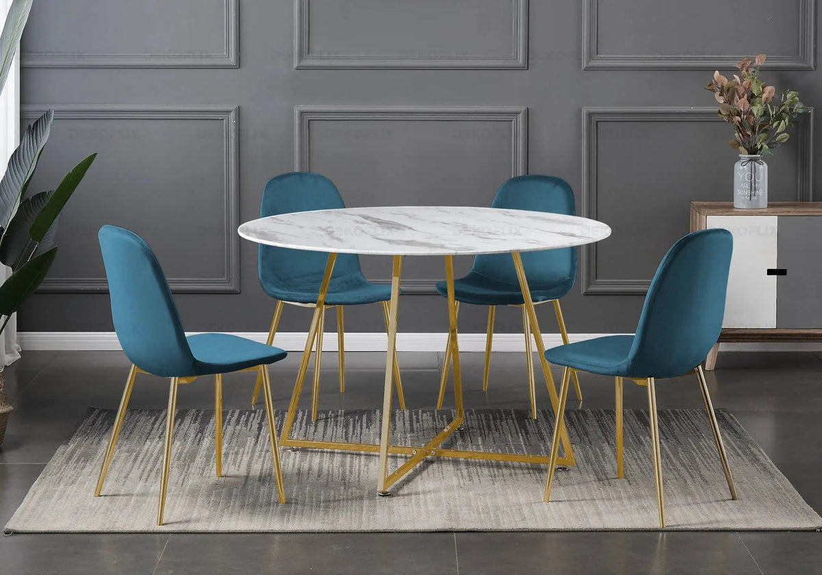 Lot de 6 chaises scandinaves en vert | Vexta